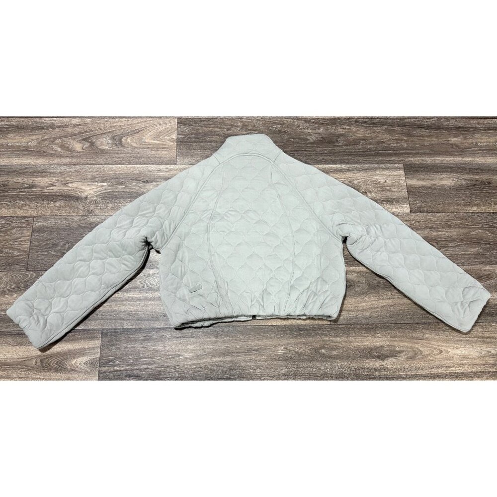 Lululemon Quilted Bomber Zip-Up Jacket Gray Size 8 Cotton-Blend Cropped Casual - Picture 9 of 11